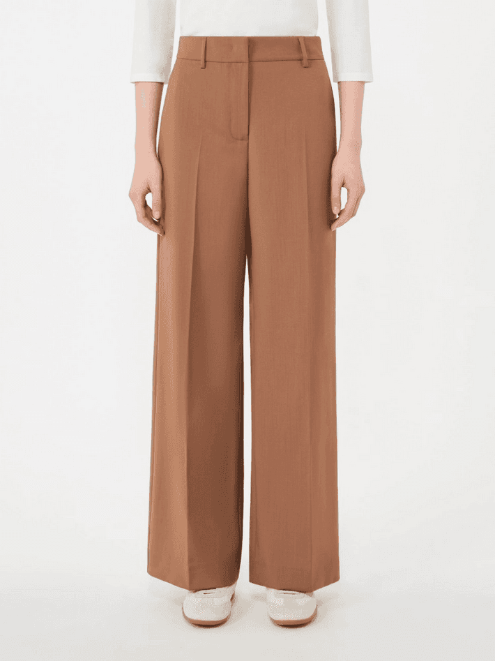MAX MARA pantalone palazzo donna cuoio - 2