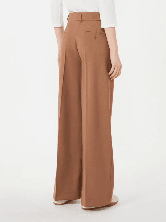 MAX MARA pantalone palazzo donna cuoio - 3