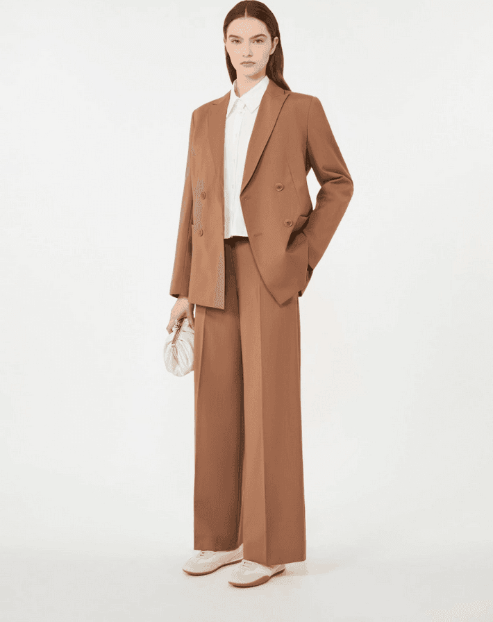MAX MARA pantalone palazzo donna cuoio - 4