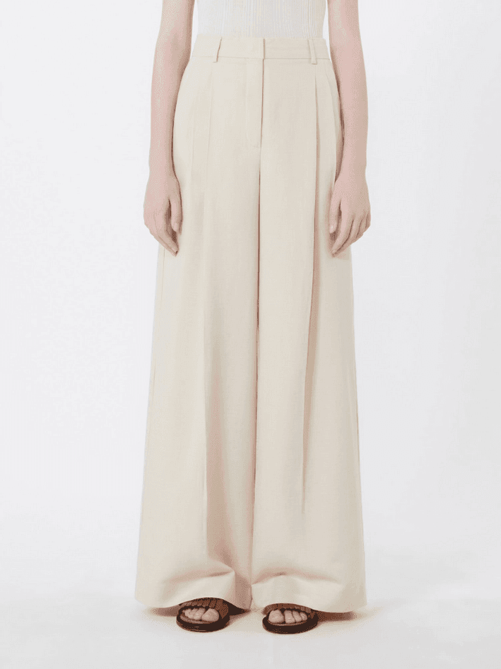 MAX MARA pantalone wide leg donna beige - 2