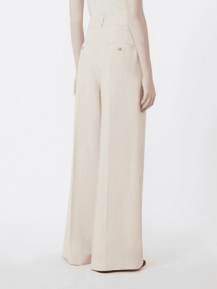 MAX MARA pantalone wide leg donna beige - 3