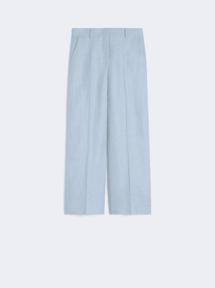 MAX MARA pantalone in lino donna azzurro - 5
