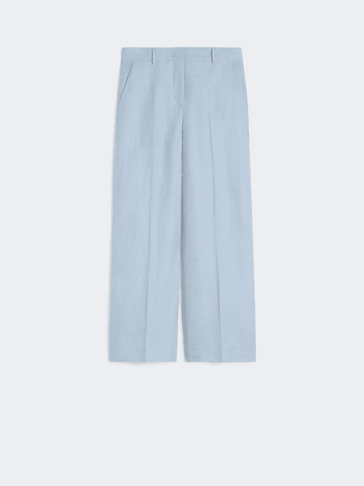 MAX MARA pantalone in lino donna azzurro - 5