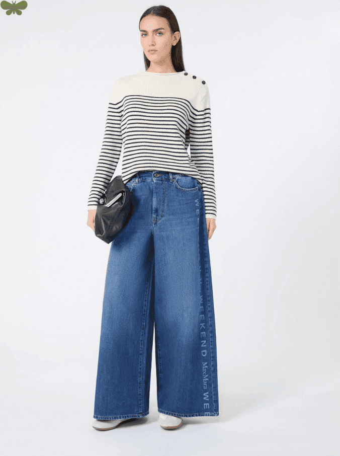 MAX MARA jeans gamba larga donna blu medio - 4