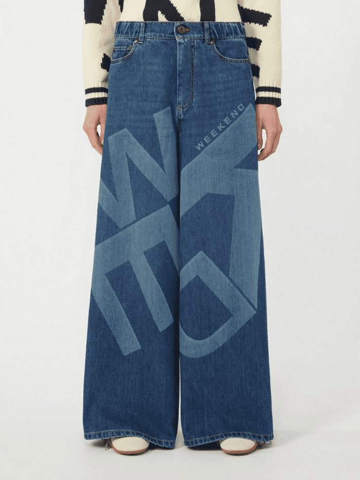 MAX MARA jeans a gamba larga donna blu medio - 2