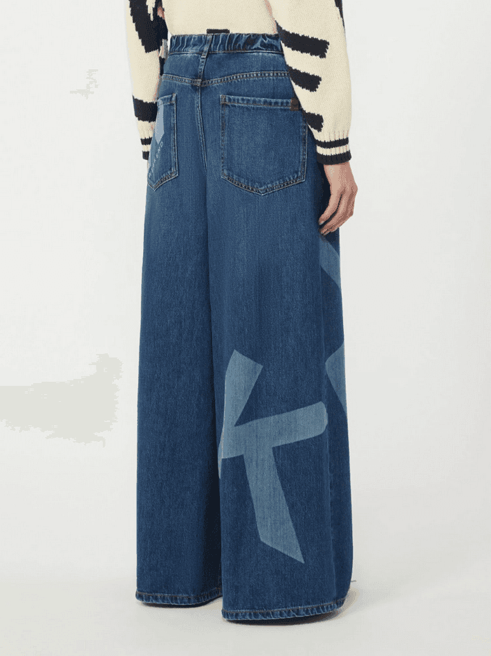 MAX MARA jeans a gamba larga donna blu medio - 3