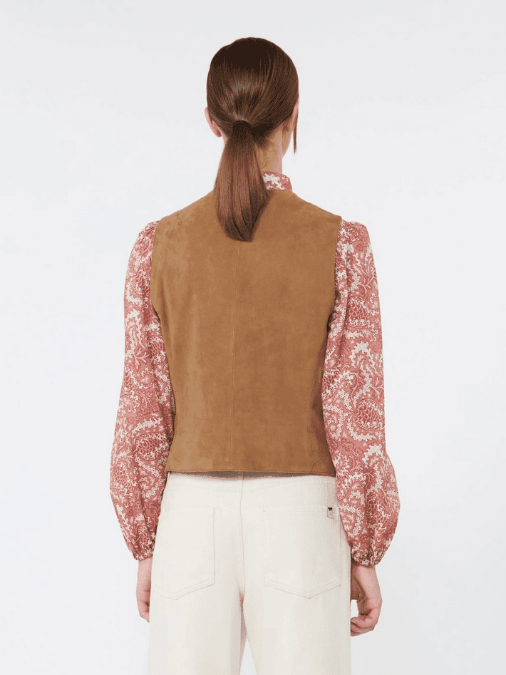 MAX MARA gilet in suede donna marrone - 3