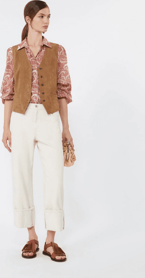 MAX MARA gilet in suede donna marrone - 4