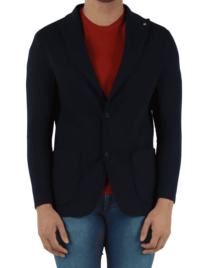 QB24 giacca a coste uomo blu - 4