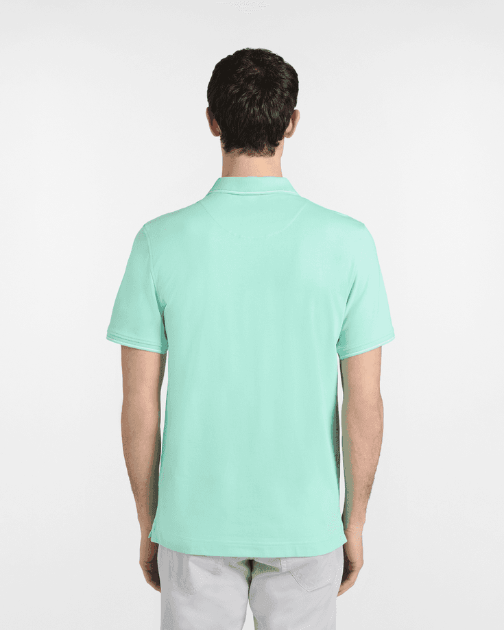 Harmont&amp;blaine polo con dettagli a righe uomo verde acqua - 3