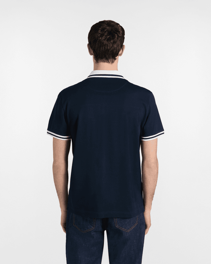 Harmont&amp;blaine polo con fascia a contrasto uomo blu navy - 3