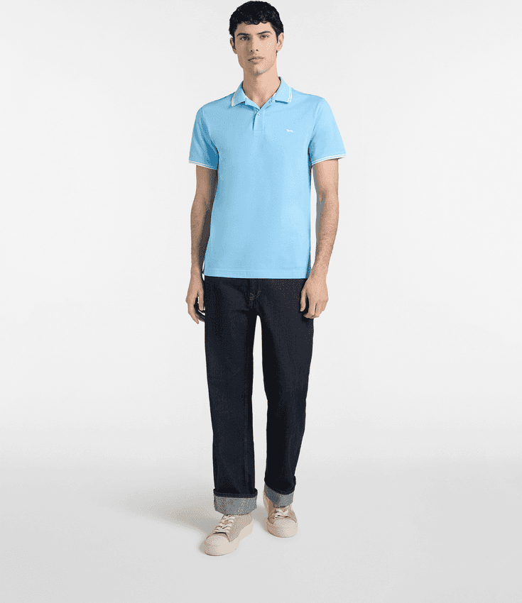 Harmont&amp;blaine polo uomo celeste - 4