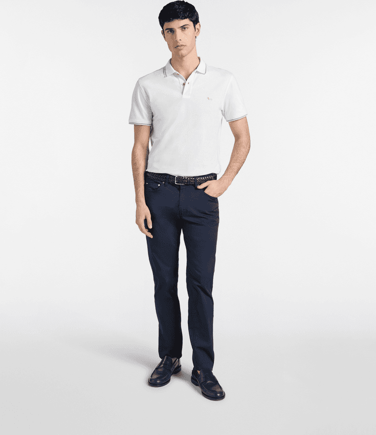 Harmont&amp;blaine polo con dettagli a righe uomo bianco - 4