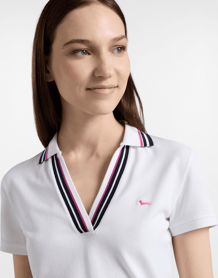 Harmont&amp;blaine polo con scollo donna bianco - 2