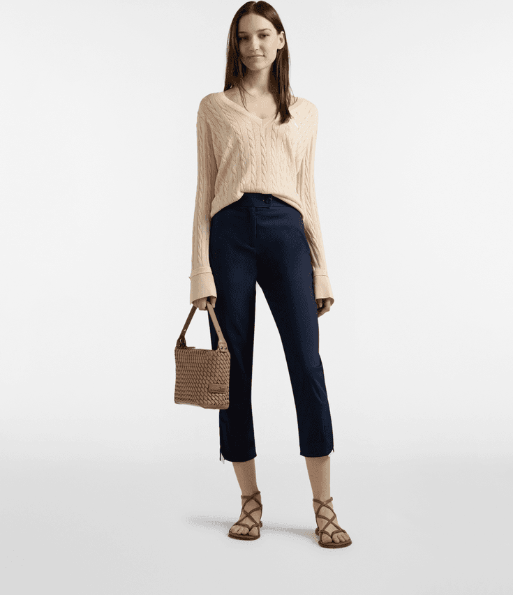 Harmont&amp;blaine pantalone con spacchi donna blue navy - 4