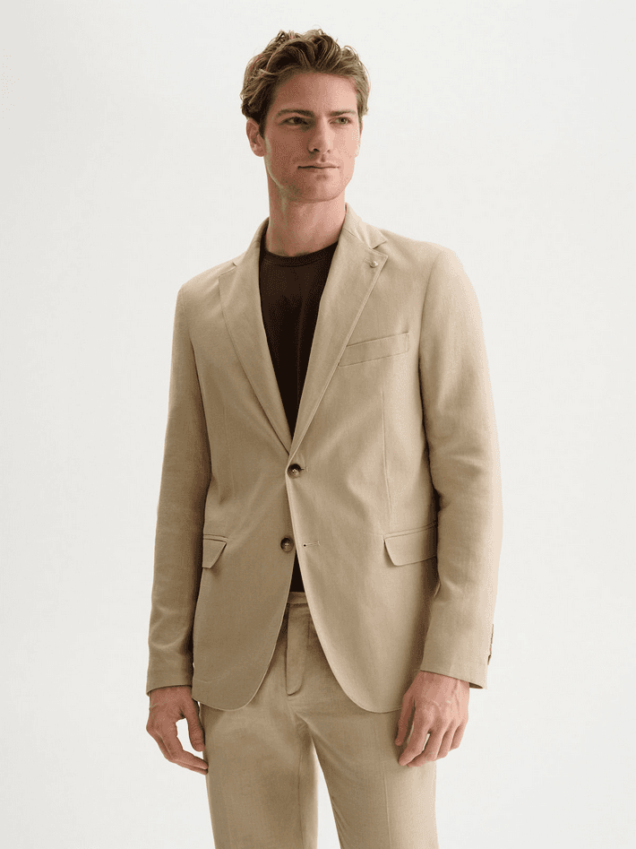 QB24 giacca monopetto uomo sabbia - 5