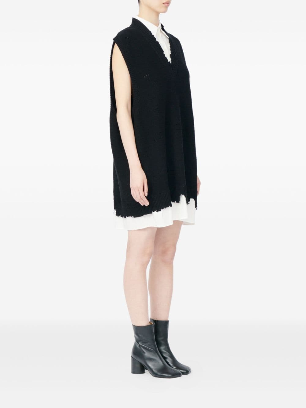 MM6 Maison Margiela mm6 maison margiela abito nero donna dettaglio frange - 2
