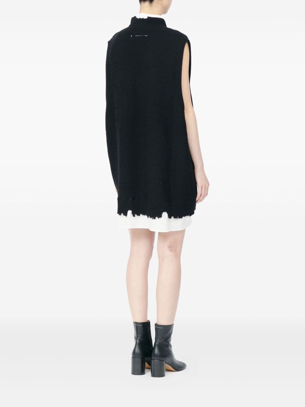MM6 Maison Margiela mm6 maison margiela abito nero donna dettaglio frange - 3