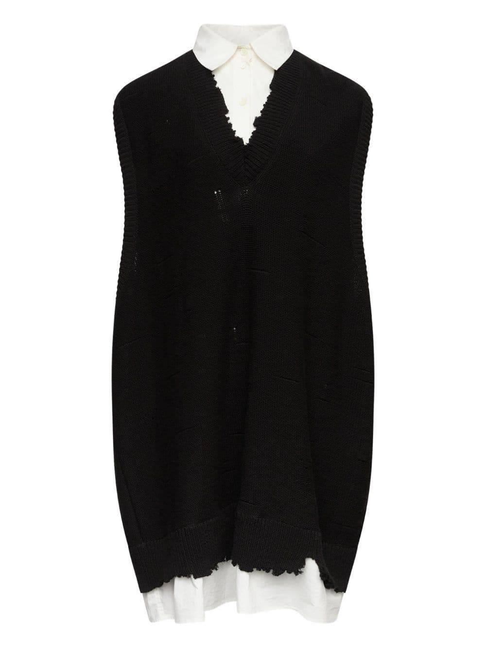 MM6 Maison Margiela mm6 maison margiela abito nero donna dettaglio frange - 4