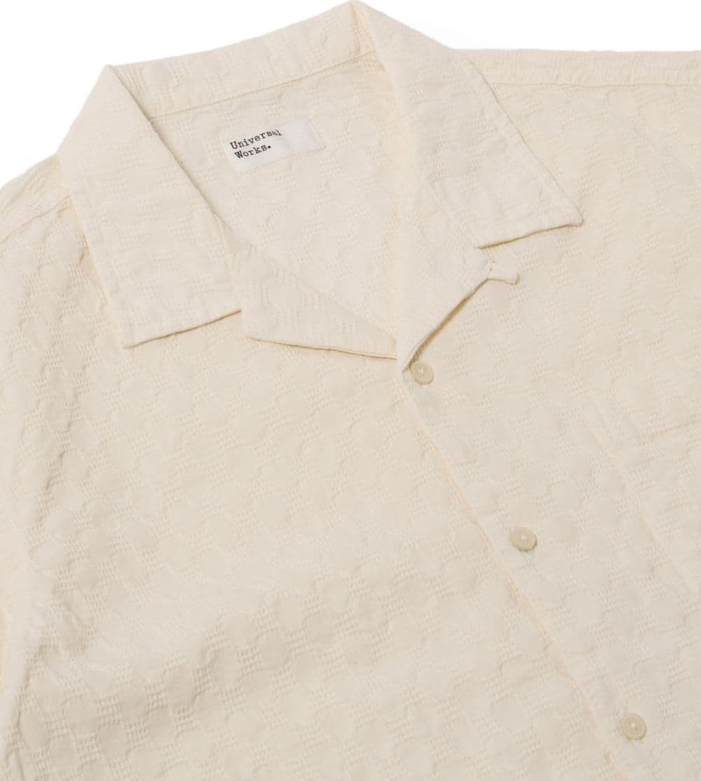 UNIVERSAL WORKS universal works camicia beige uomo maniche corte - 4