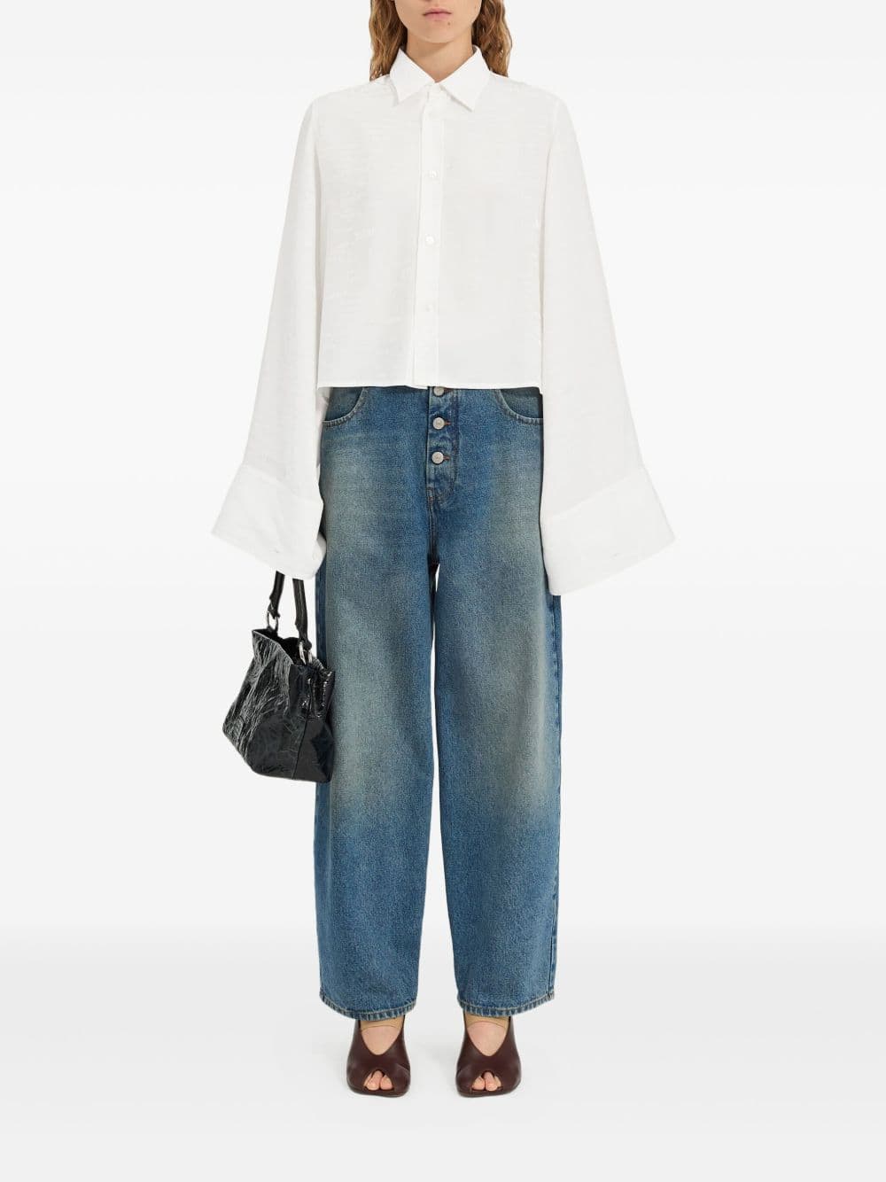 MM6 Maison Margiela mm6 maison margiela camicia bianco donna maniche svasate - 2