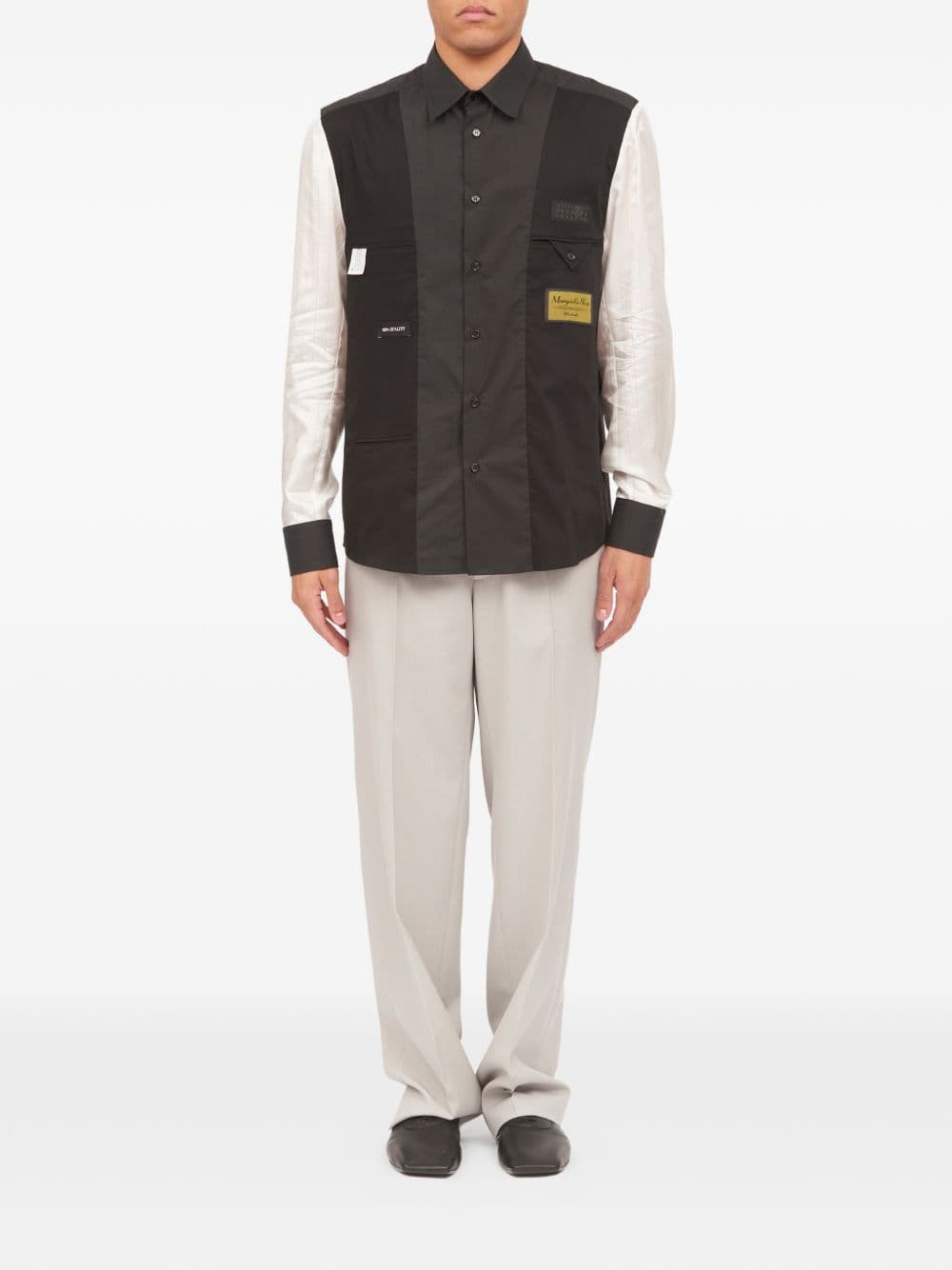 MM6 Maison Margiela mm6 maison margiela camicia nero uomo maniche a contrasto - 6