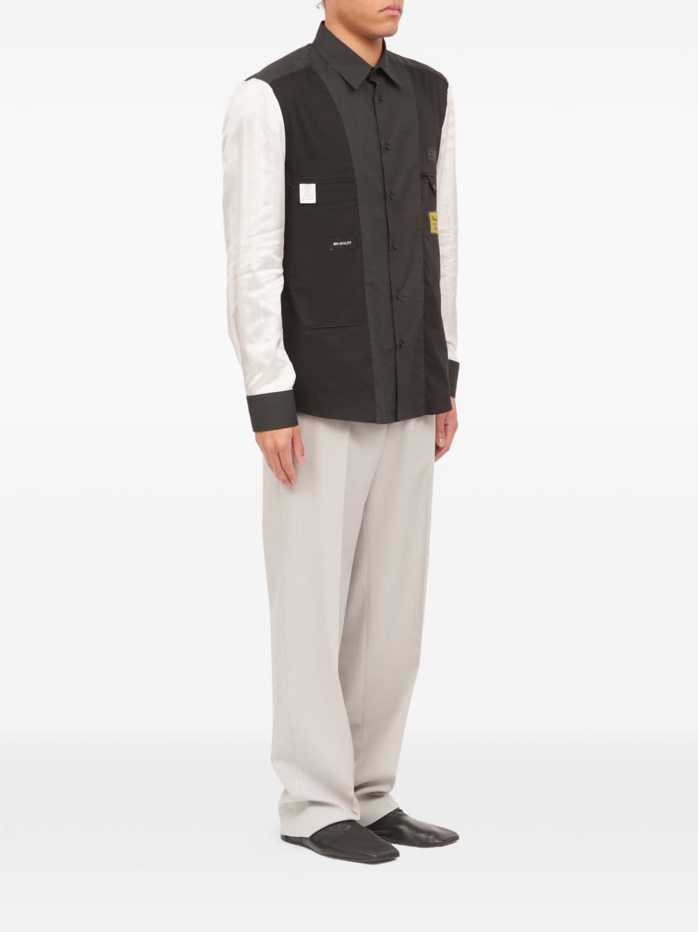 MM6 Maison Margiela mm6 maison margiela camicia nero uomo maniche a contrasto - 3