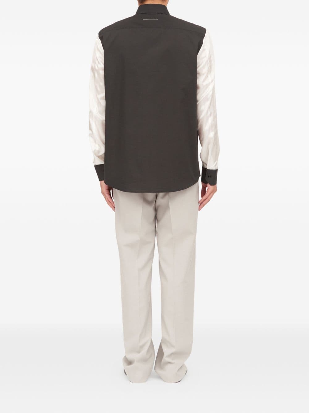 MM6 Maison Margiela mm6 maison margiela camicia nero uomo maniche a contrasto - 4