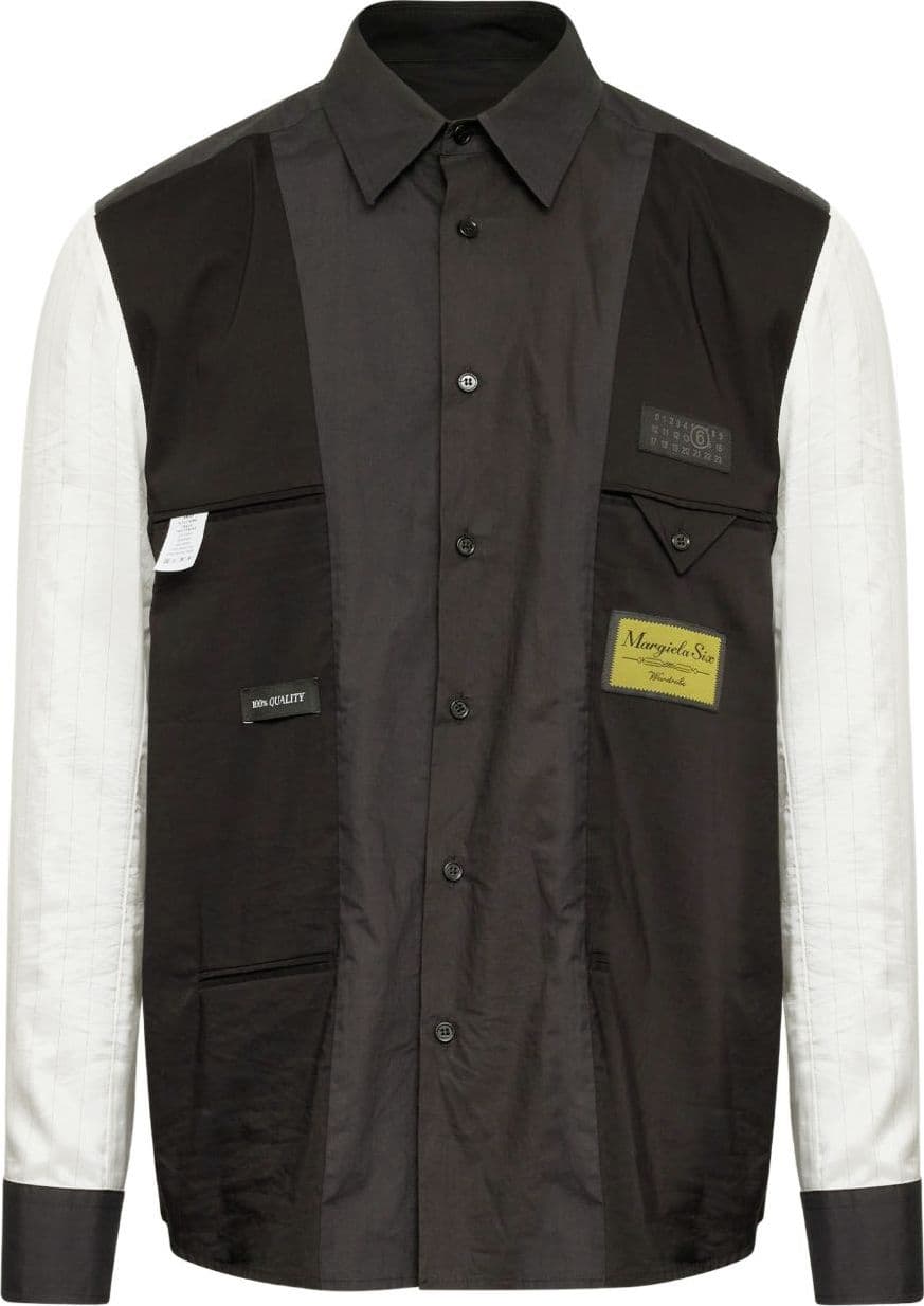 MM6 Maison Margiela mm6 maison margiela camicia nero uomo maniche a contrasto - 5