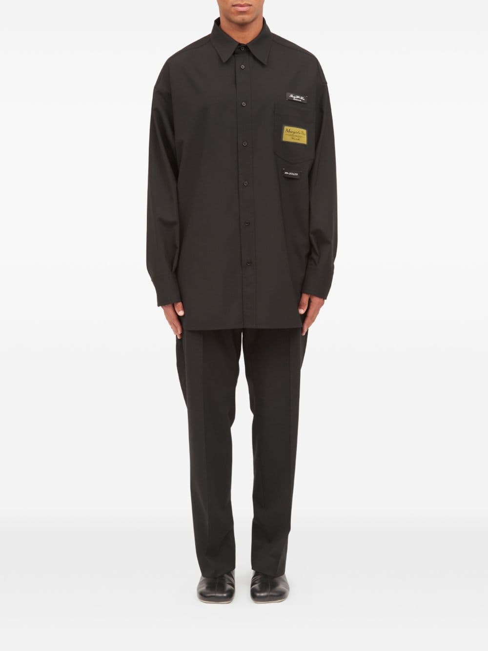 MM6 Maison Margiela mm6 maison margiela camicia nero uomo patch logo - 6