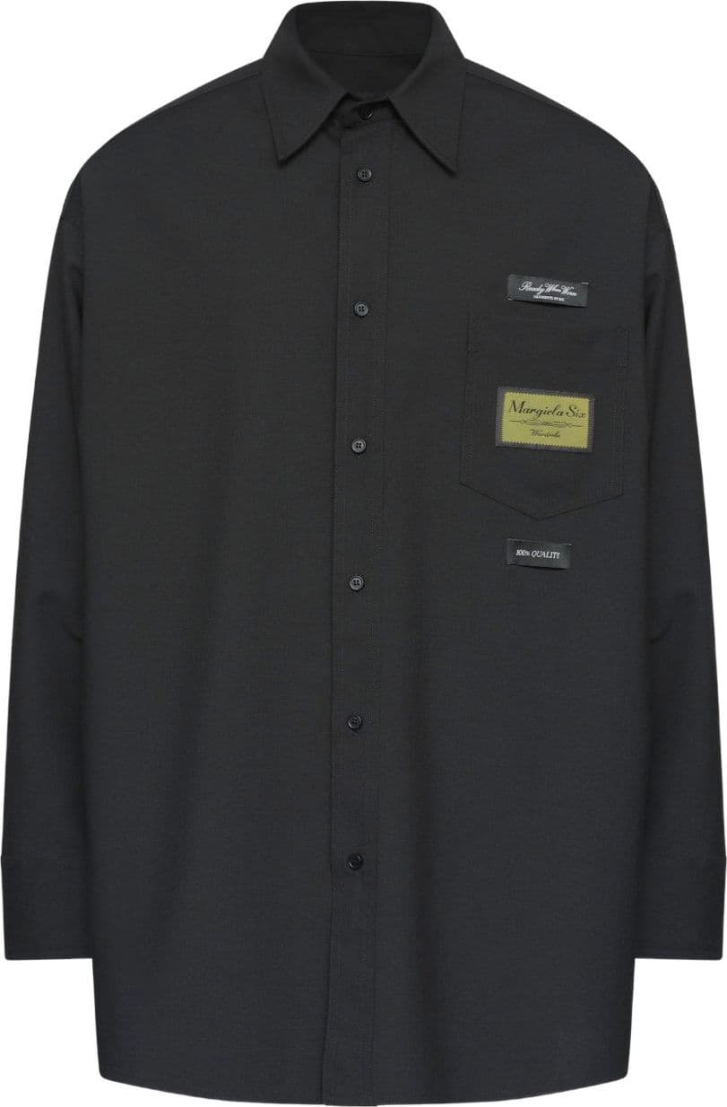 MM6 Maison Margiela mm6 maison margiela camicia nero uomo patch logo - 5
