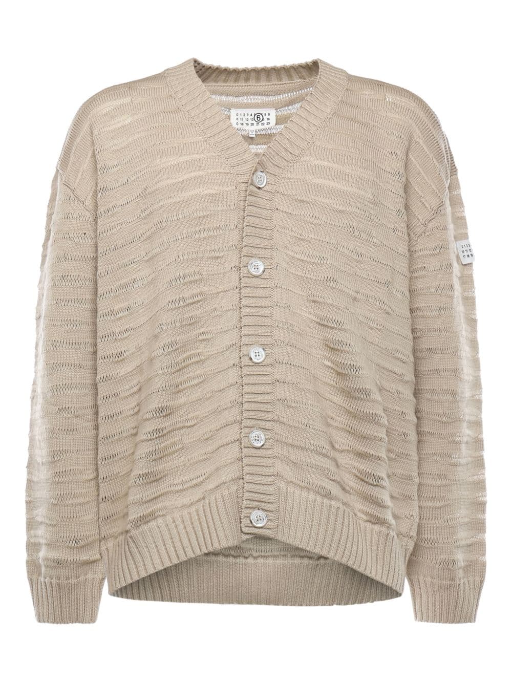 MM6 Maison Margiela mm6 maison margiela cardigan beige uomo con bottoni - 4