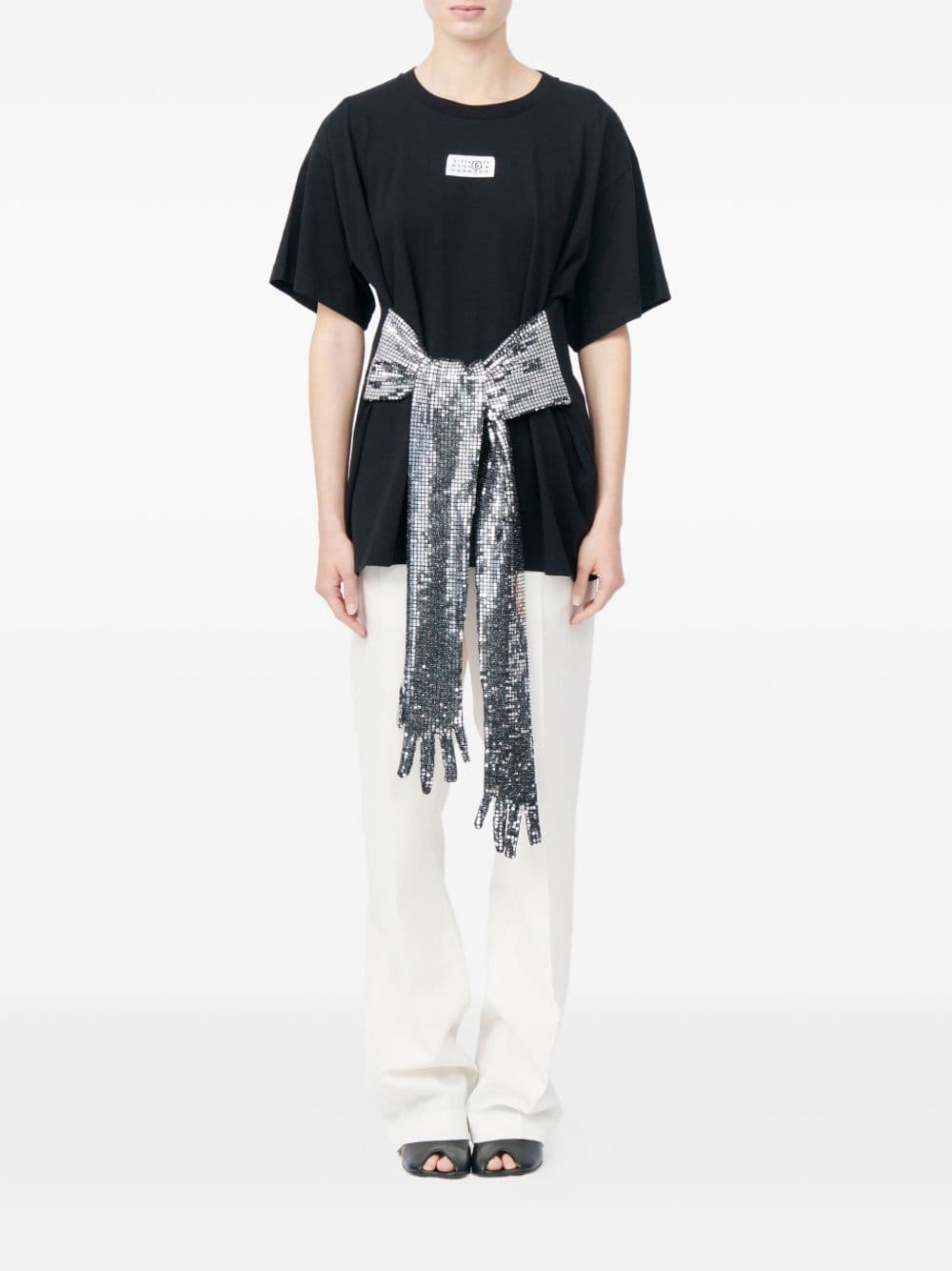 MM6 Maison Margiela mm6 maison margiela t-shirt nero donna paillettes - 6