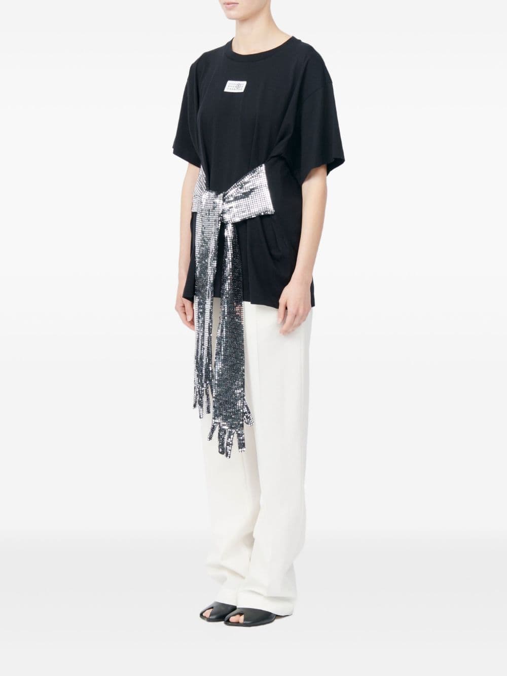 MM6 Maison Margiela mm6 maison margiela t-shirt nero donna paillettes - 2