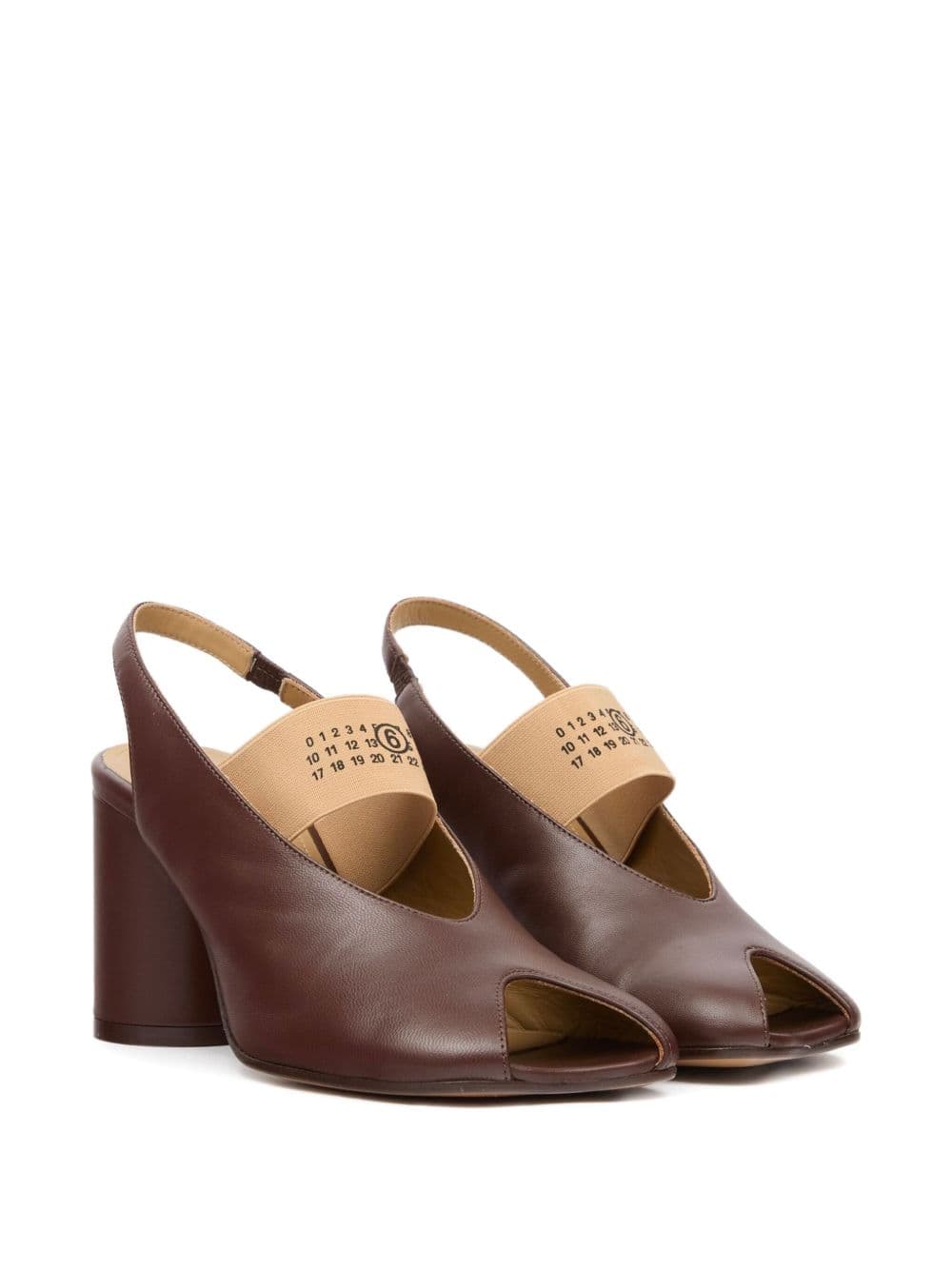 MM6 Maison Margiela mm6 maison margiela sandalo marrone donna slingback anatomic numeric - 3