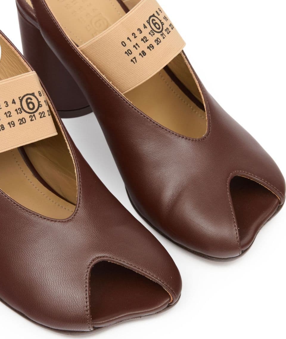 MM6 Maison Margiela mm6 maison margiela sandalo marrone donna slingback anatomic numeric - 4