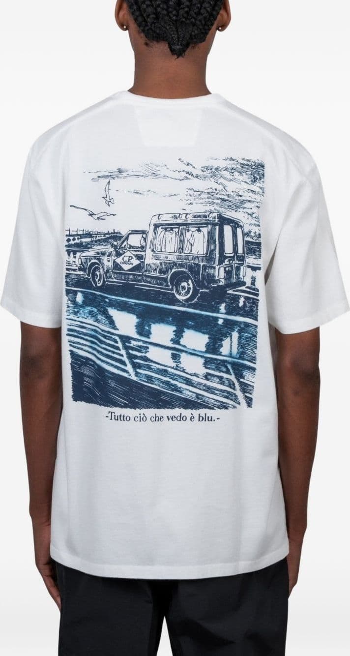 C.P.COMPANY c.p.company t-shirt bianco uomo stampa posteriore - 4