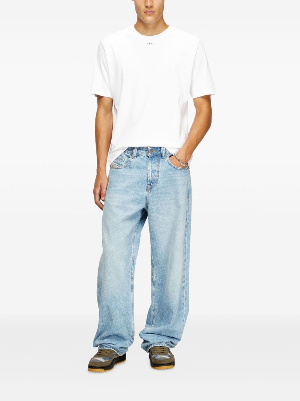 DIESEL diesel t-shirt t-madjust-tr uomo bianco - 2