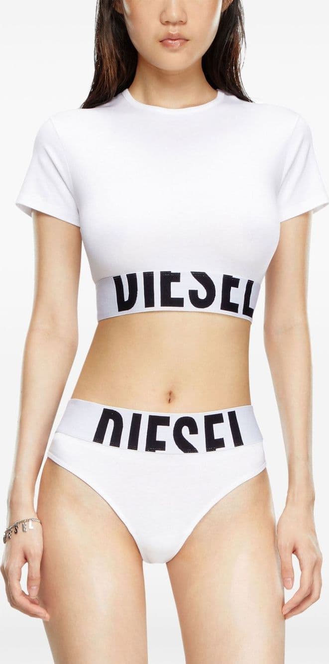 DIESEL diesel t-shirt banda logo donna bianco - 5