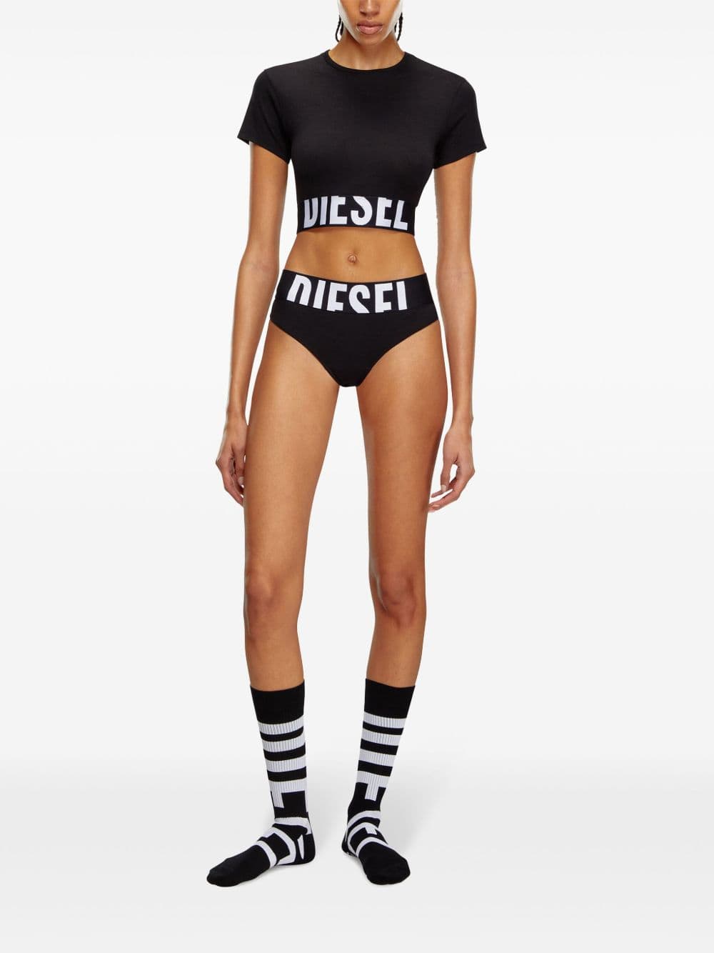 DIESEL diesel t-shirt banda logo donna nero - 5