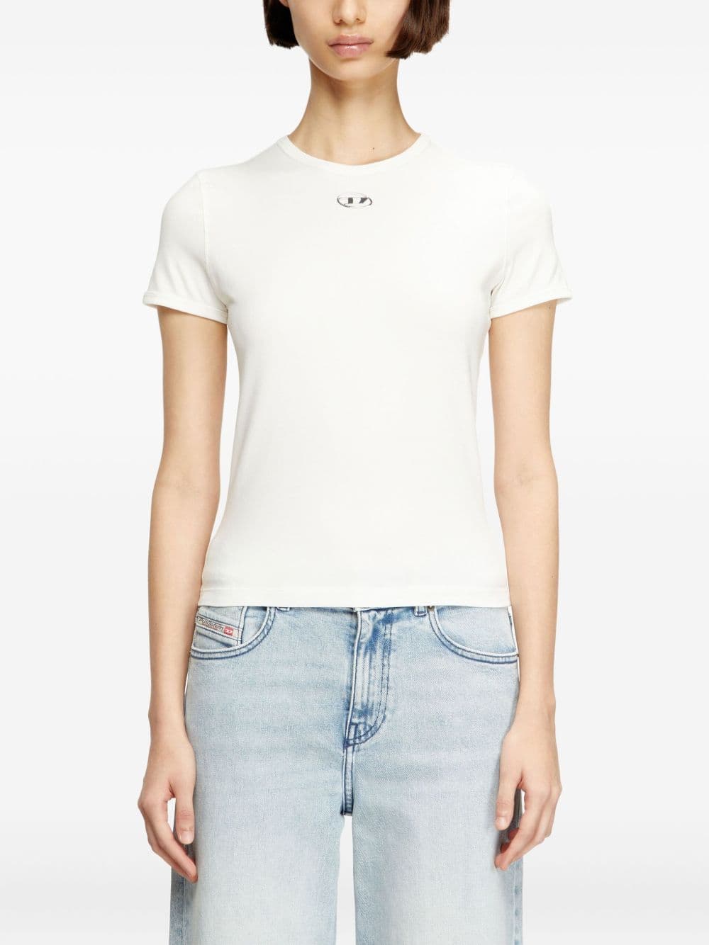 DIESEL diesel t-shirt t-uncutieslong-od donna bianco - 5