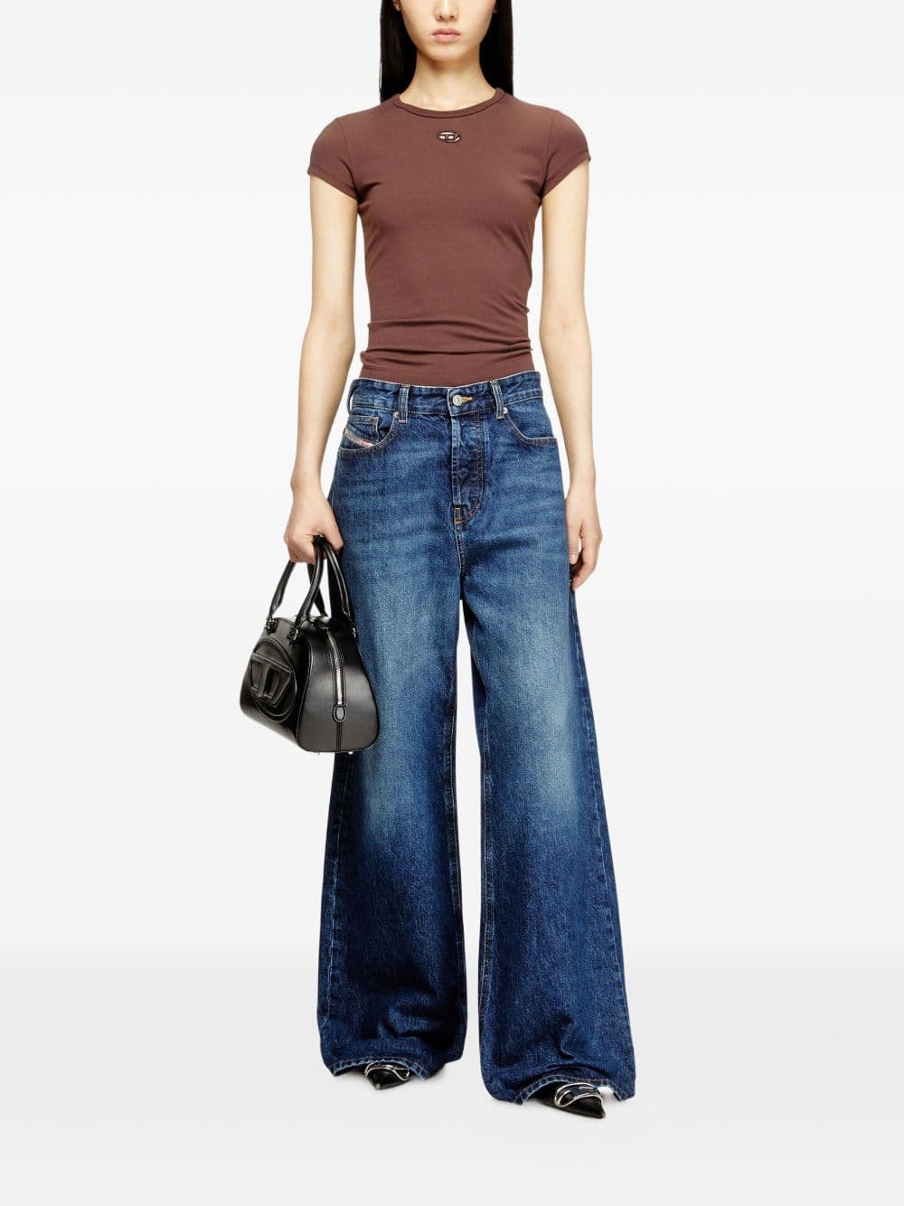 DIESEL diesel t-shirt t-angie-od donna marrone - 2