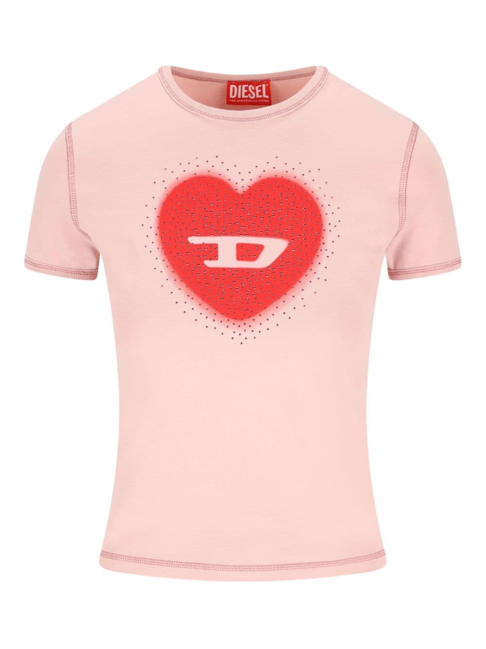 DIESEL diesel t-shirt cuore donna rosa - 5