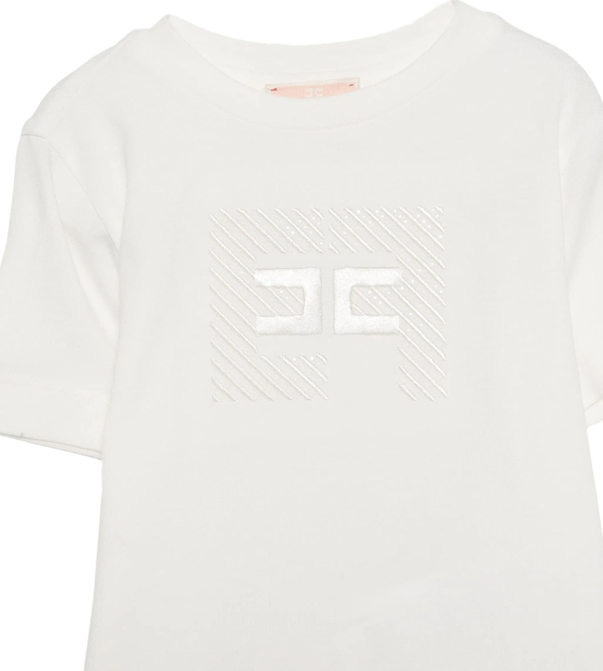 ELISABETTA FRANCHI T-SHIRT M/C RICAMO LOGO - 3