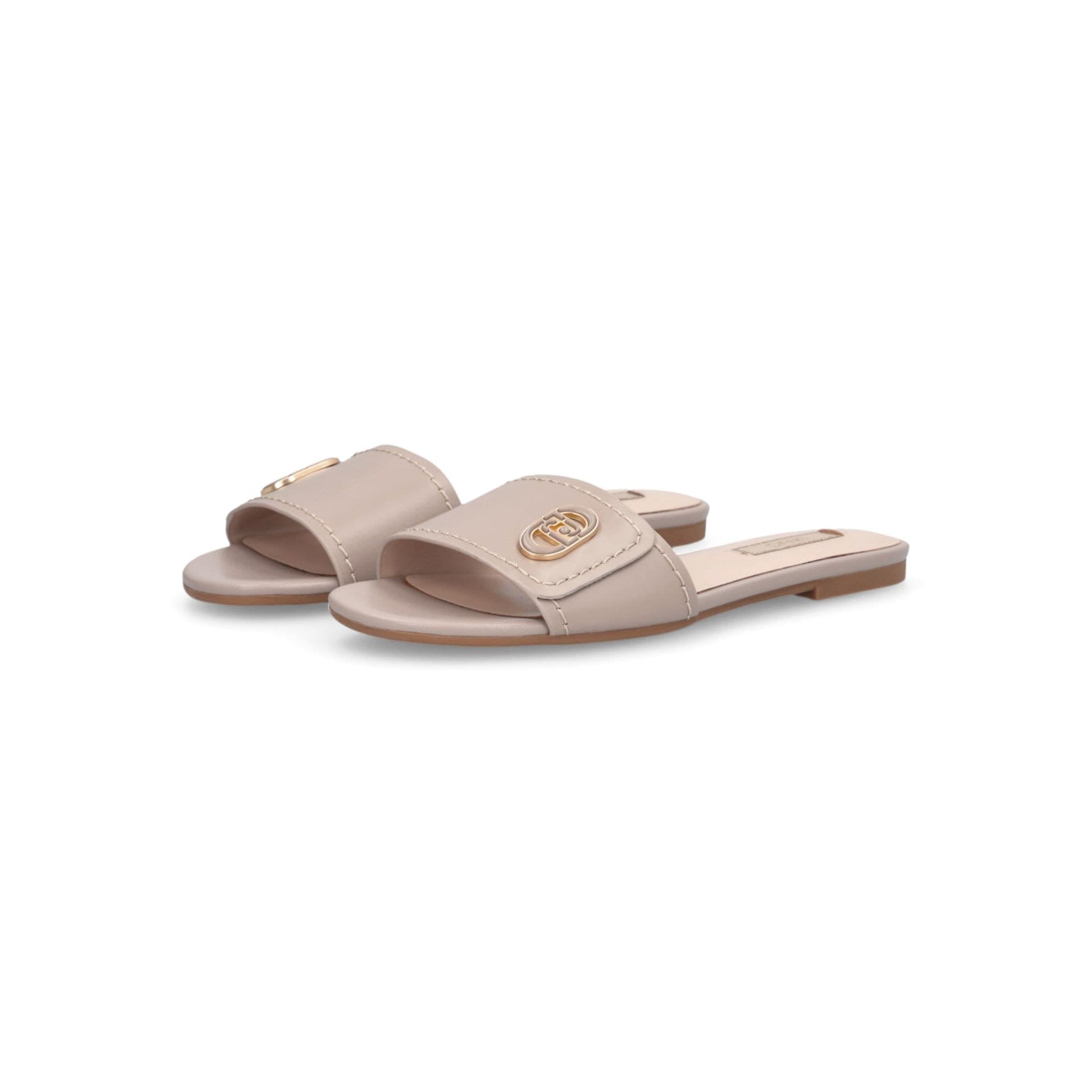LIU JO Liu Jo Ciabatte Donna Sandy 03 in Pelle con Logo Beige Eleganti SA6127P0102S3951 - 2