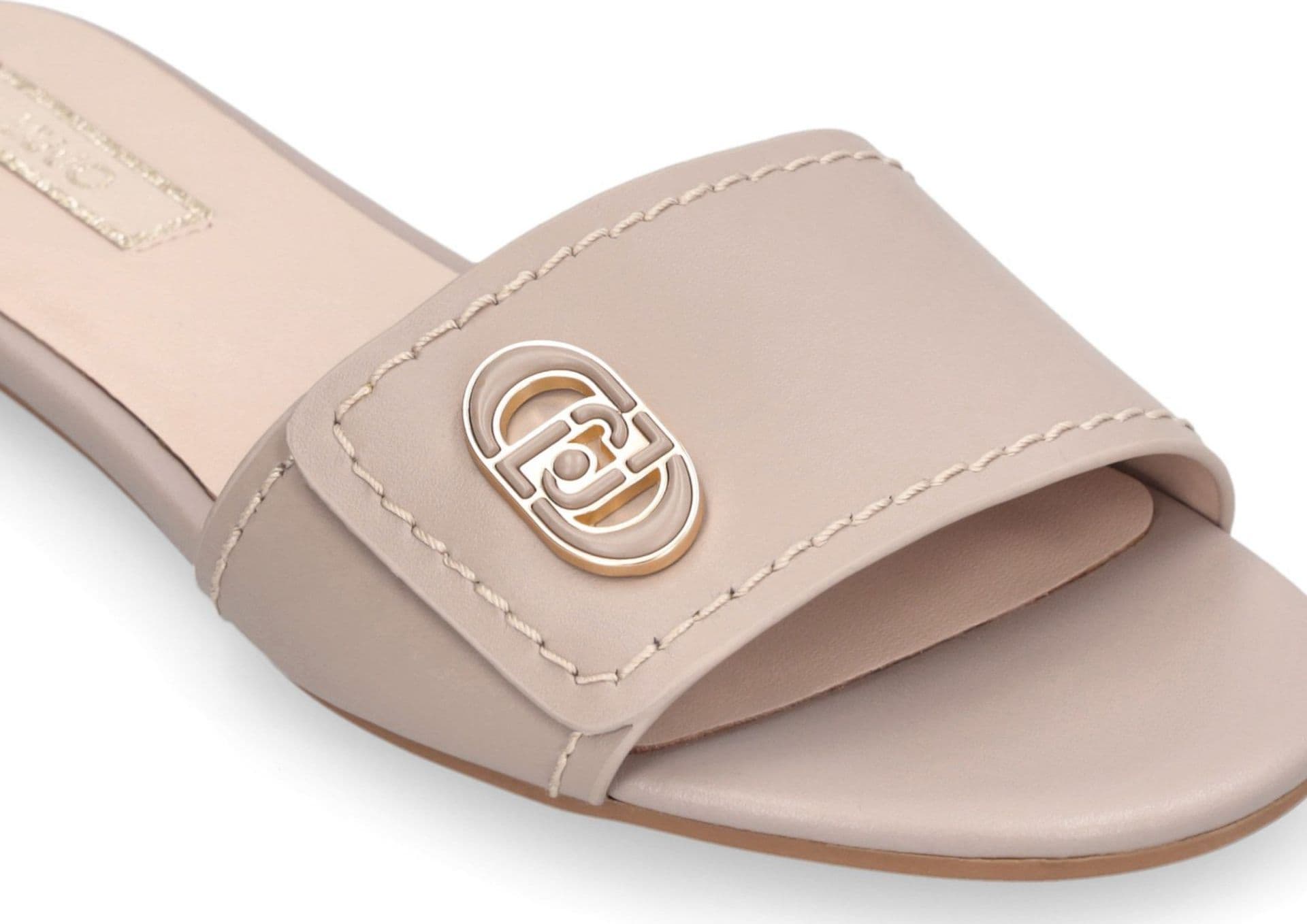 LIU JO Liu Jo Ciabatte Donna Sandy 03 in Pelle con Logo Beige Eleganti SA6127P0102S3951 - 5
