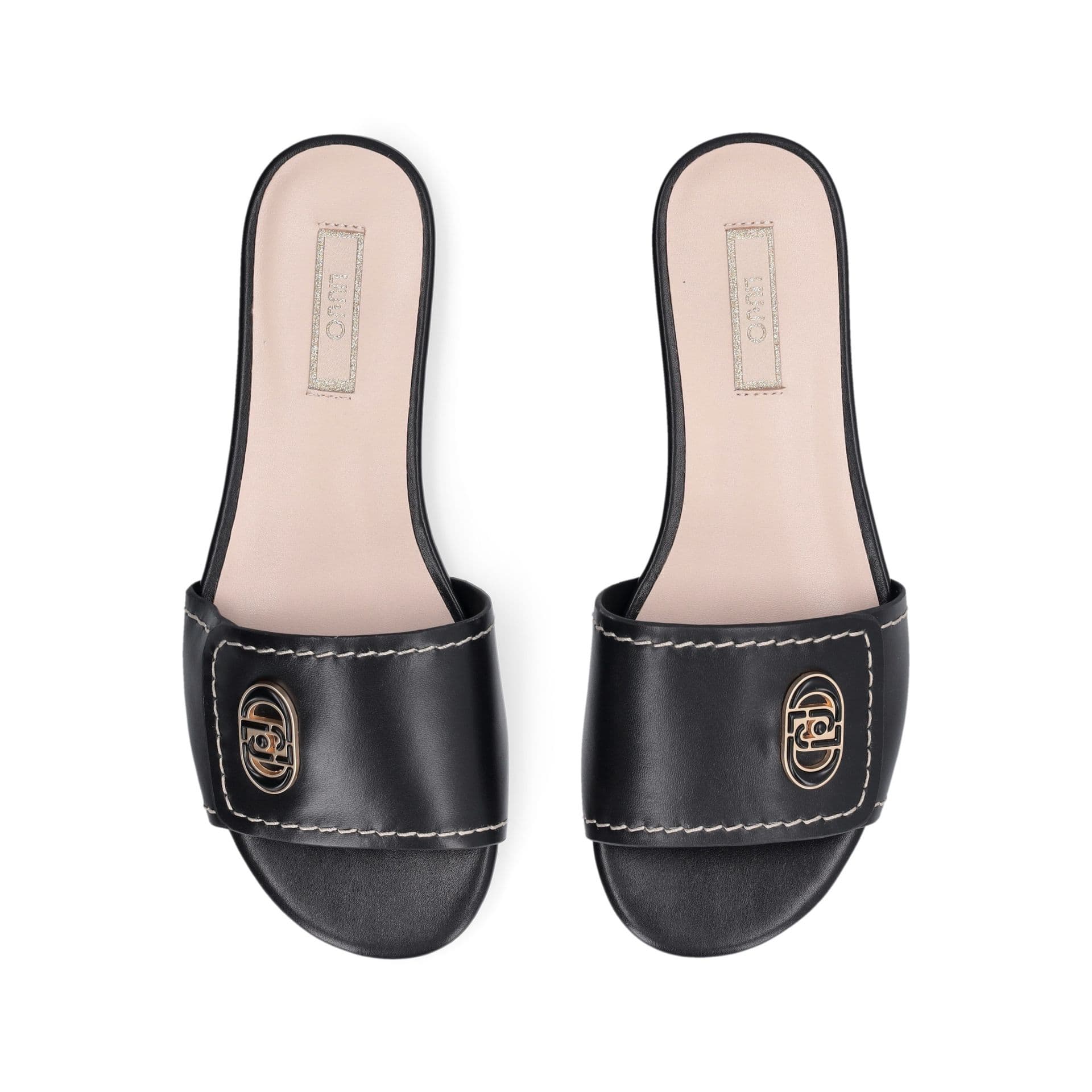 LIU JO Liu Jo Ciabatte Donna Sandy 03 in Pelle con Logo Nero Eleganti SA6127P010222222 - 4