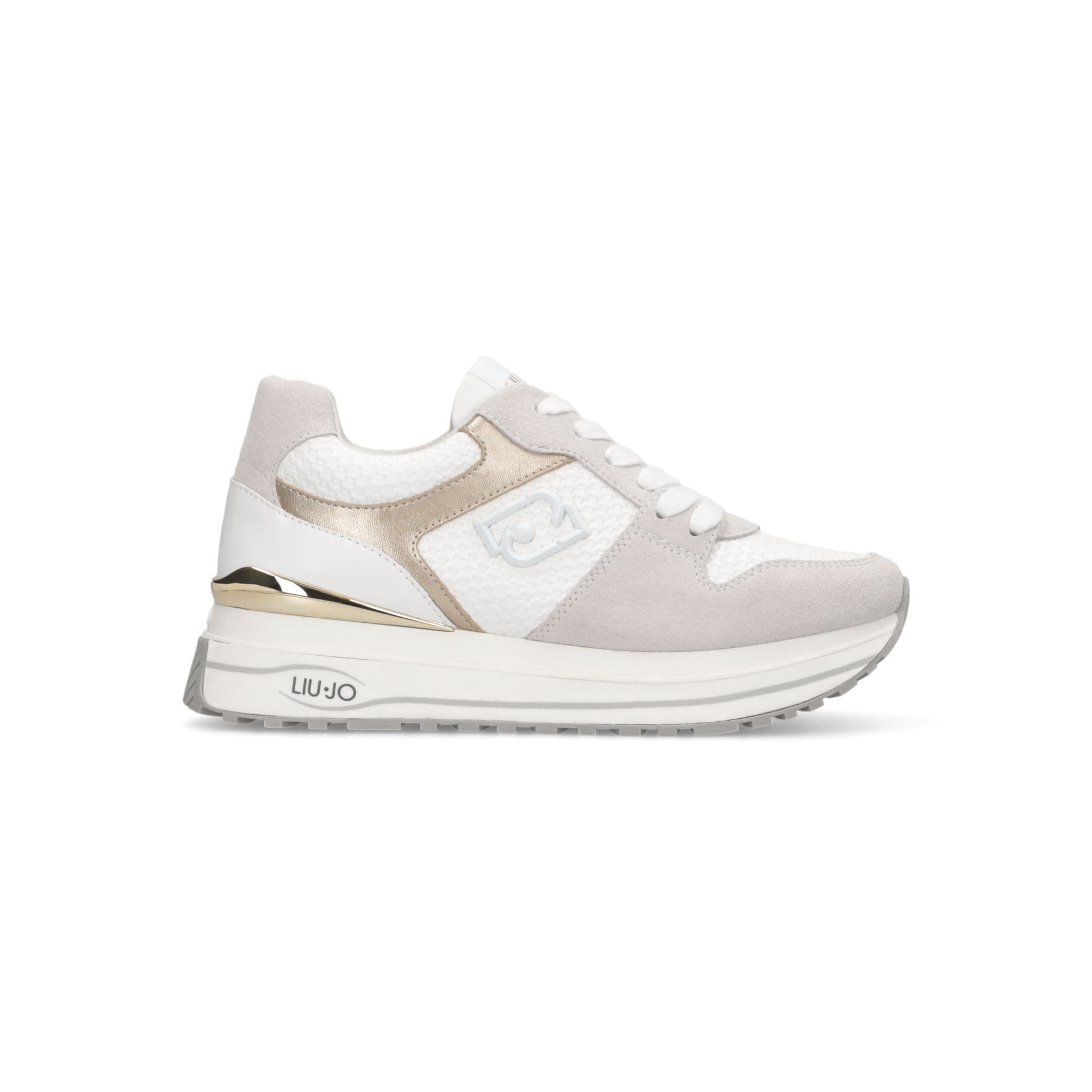 LIU JO Liu Jo Sneakers Donna Maxi Wonder 98 Platform in Suede e Ecopelle Bianco Oro BA6013PX813S1052 - 6
