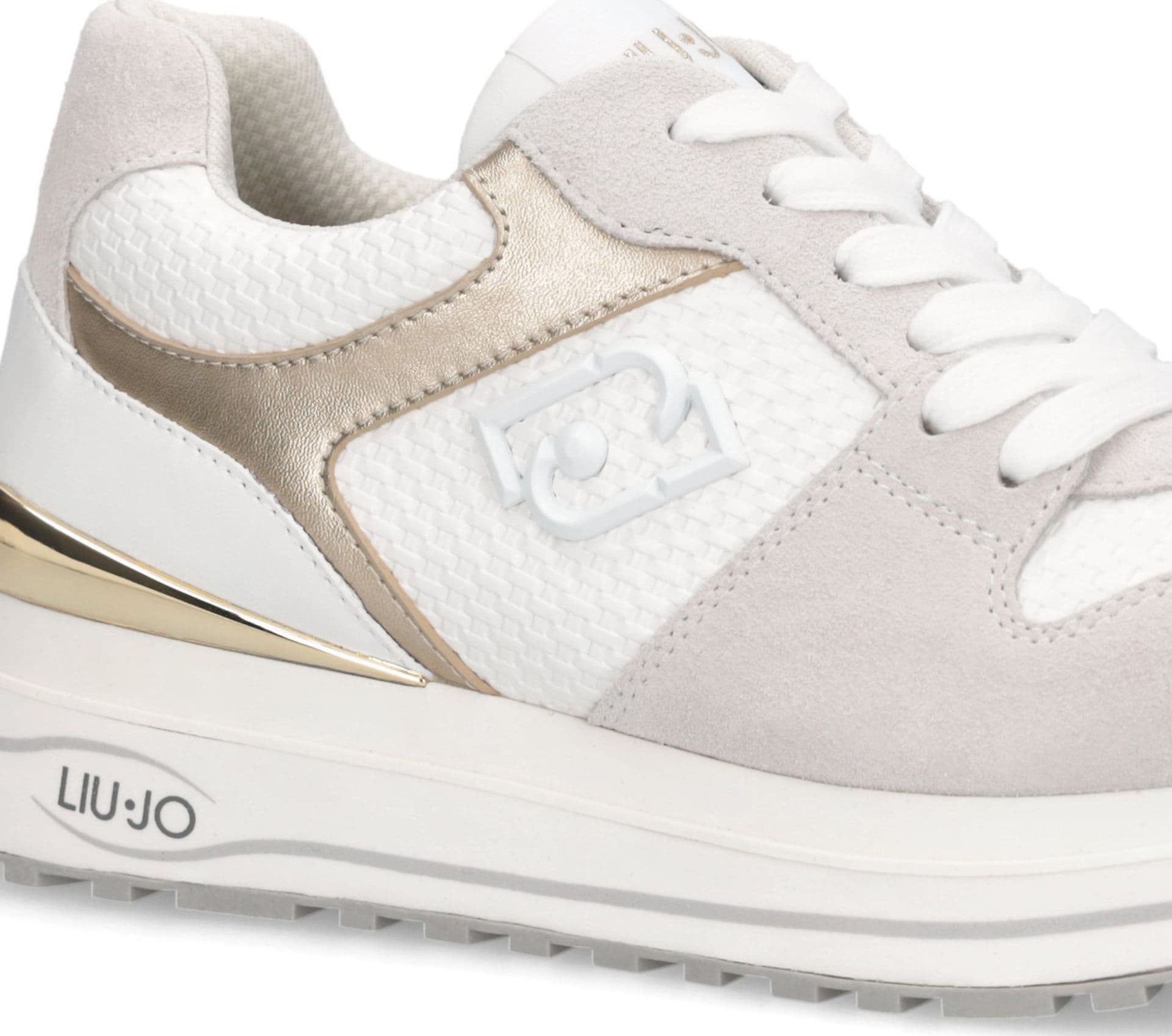 LIU JO Liu Jo Sneakers Donna Maxi Wonder 98 Platform in Suede e Ecopelle Bianco Oro BA6013PX813S1052 - 5