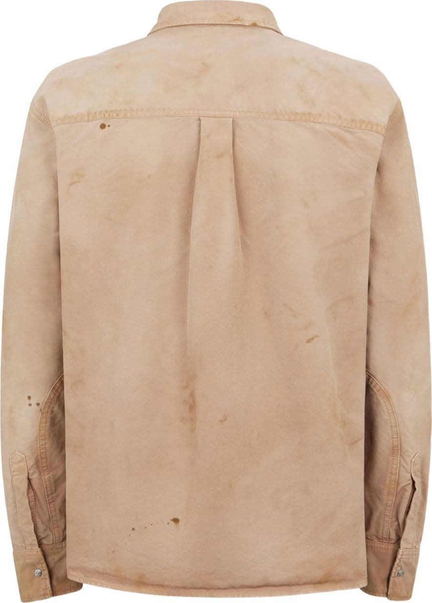 DSQUARED2 dsquared2 camicia beige uomo effetto sbiadito - 2